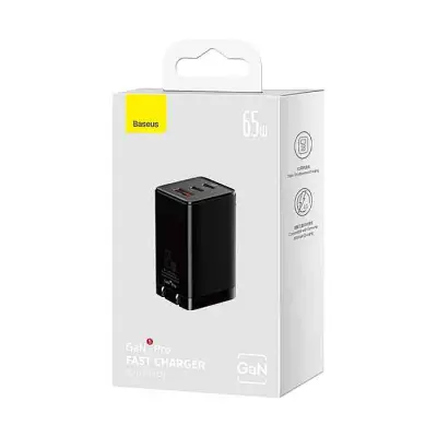 Baseus GaN5 Pro 65W Fast Charger 2X Type-C 1X USB Port CN For...